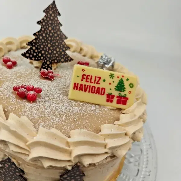 Tarta de navidad de kinder y nutella